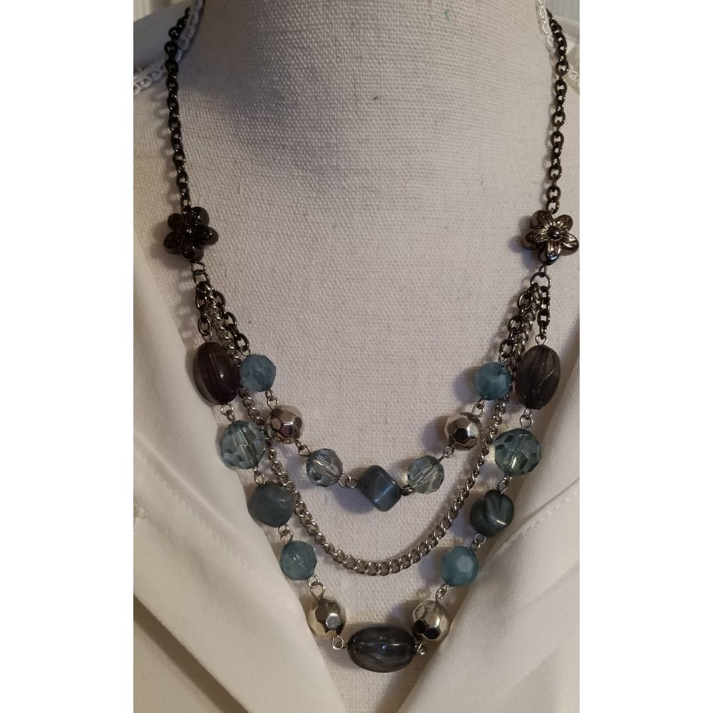 Multi Strand Floral Statement Necklace